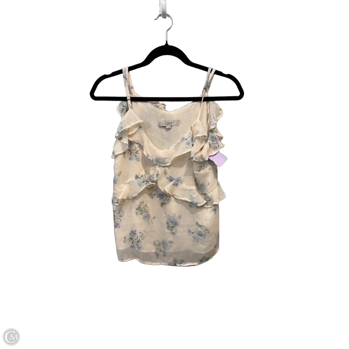 Top Sleeveless By Loft In Floral Print, Size: S