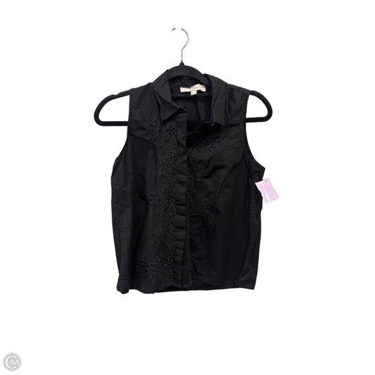 Top Sleeveless By Loft In Black, Size: S