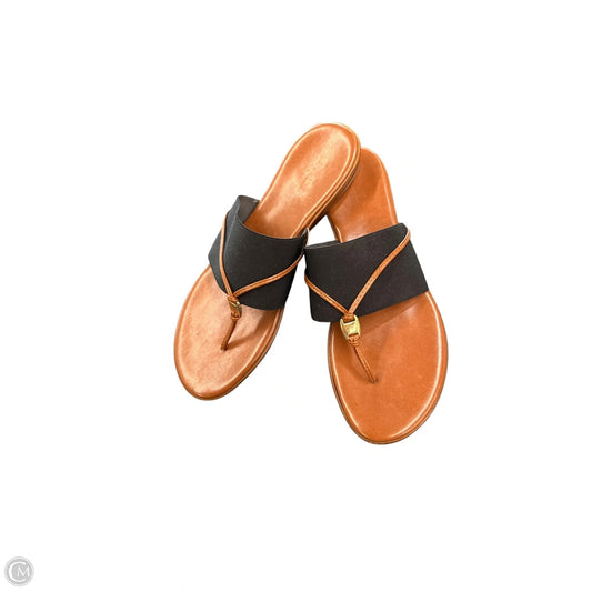Sandals Flats By Italian Shoemakers In Black & Brown, Size: 9.5