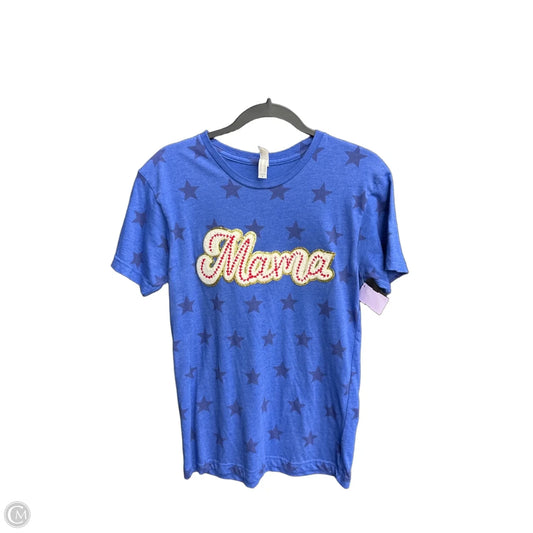 Top Short Sleeve By Bella + Canvas In Blue, Size: S