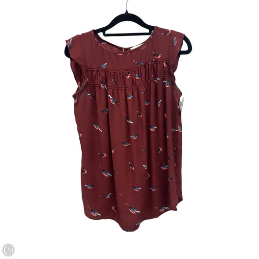 Top Sleeveless By Loft In Maroon, Size: Xs