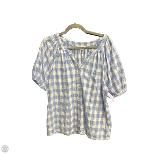 Top Short Sleeve By Beachlunchlounge In Blue & White, Size: M