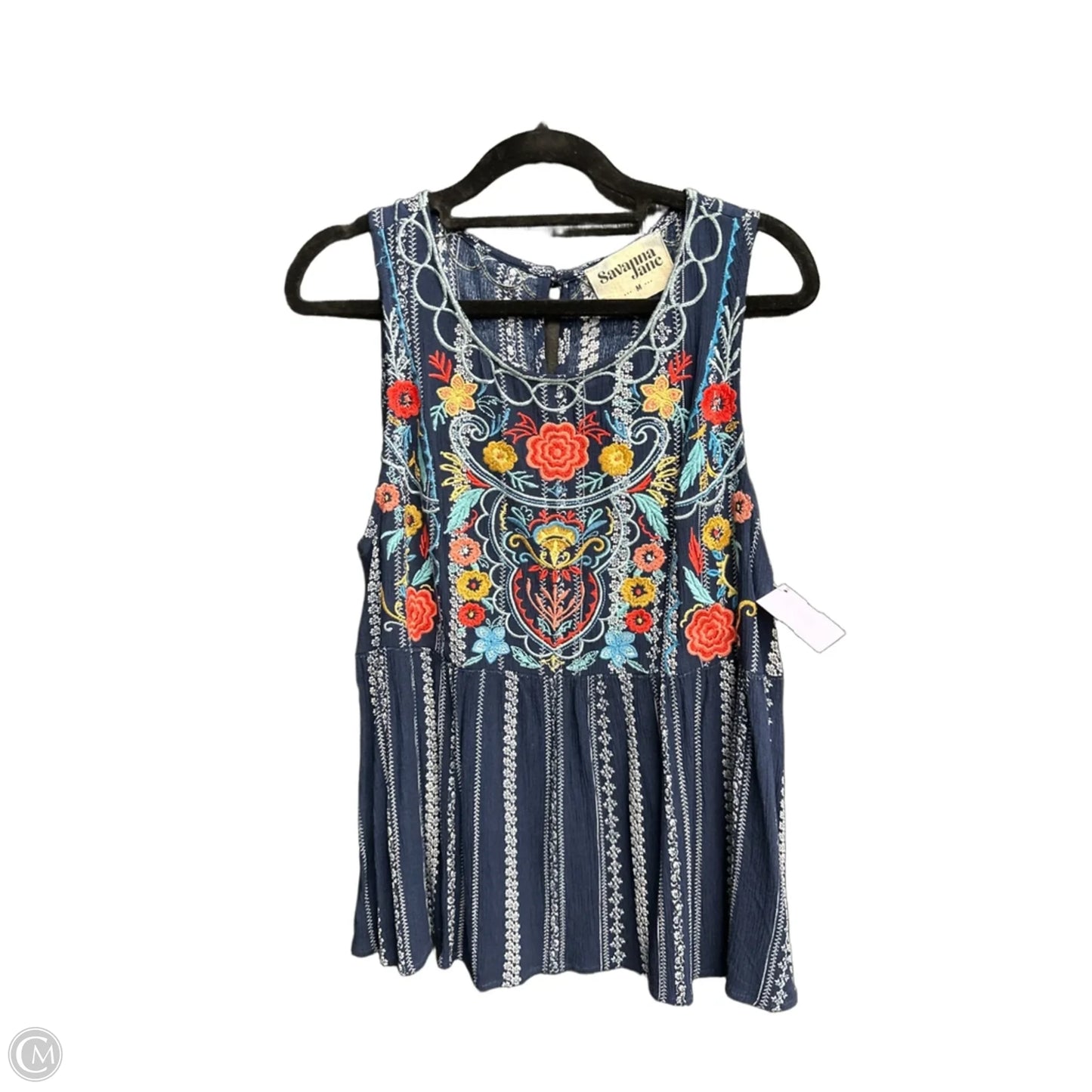 Top Sleeveless By Savanna Jane In Floral Print, Size: M