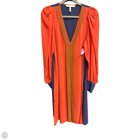 Dress Casual Midi By Bcbgmaxazria In Blue & Orange, Size: S