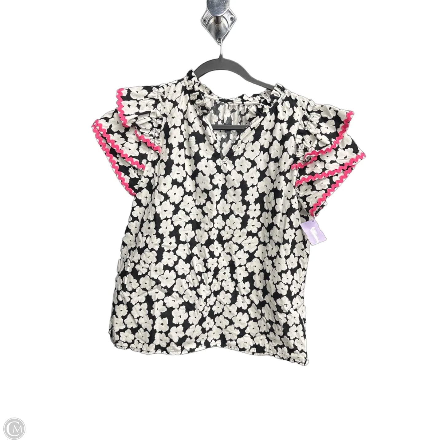 Top Short Sleeve By Clothes Mentor In Black & White, Size: Xl