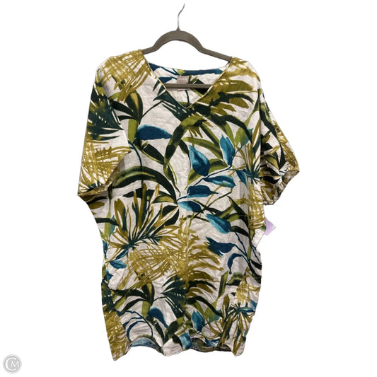 Top Short Sleeve By Chicos In Tropical Print, Size: Xl