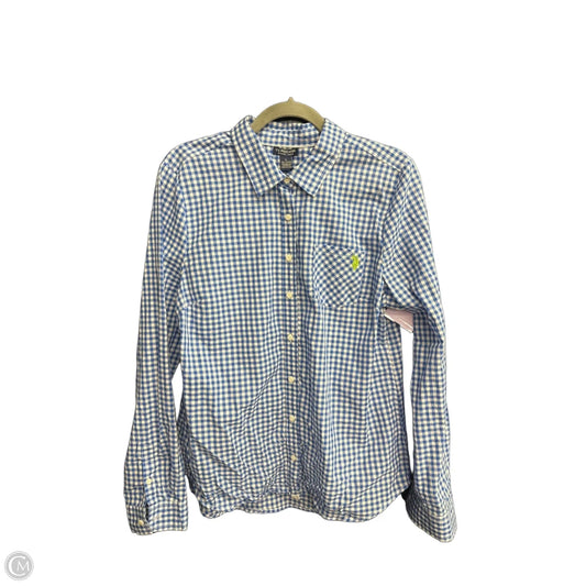 Top Long Sleeve By Us Polo Assoc In Plaid Pattern, Size: L