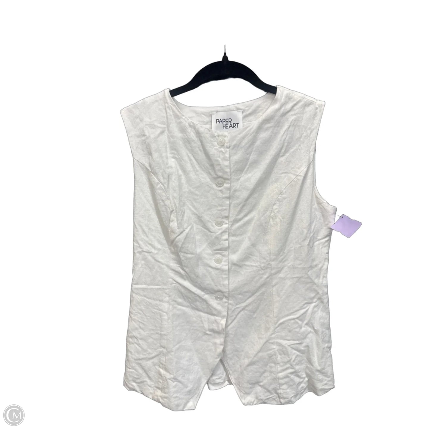 Top Sleeveless By Clothes Mentor In White, Size: L