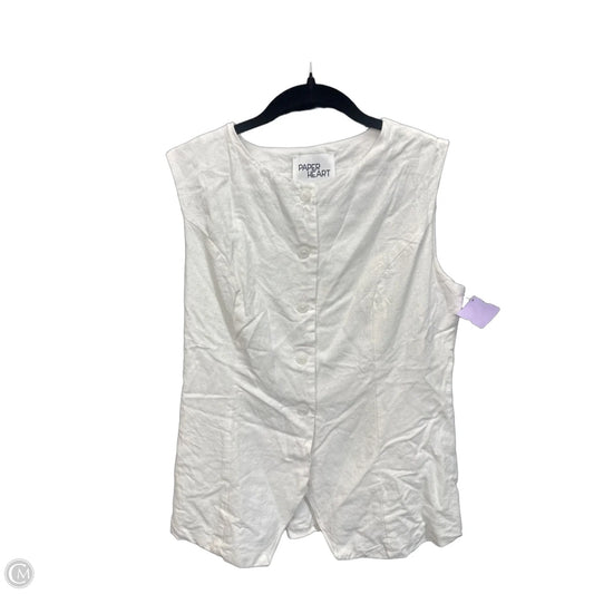 Top Sleeveless By Clothes Mentor In White, Size: L