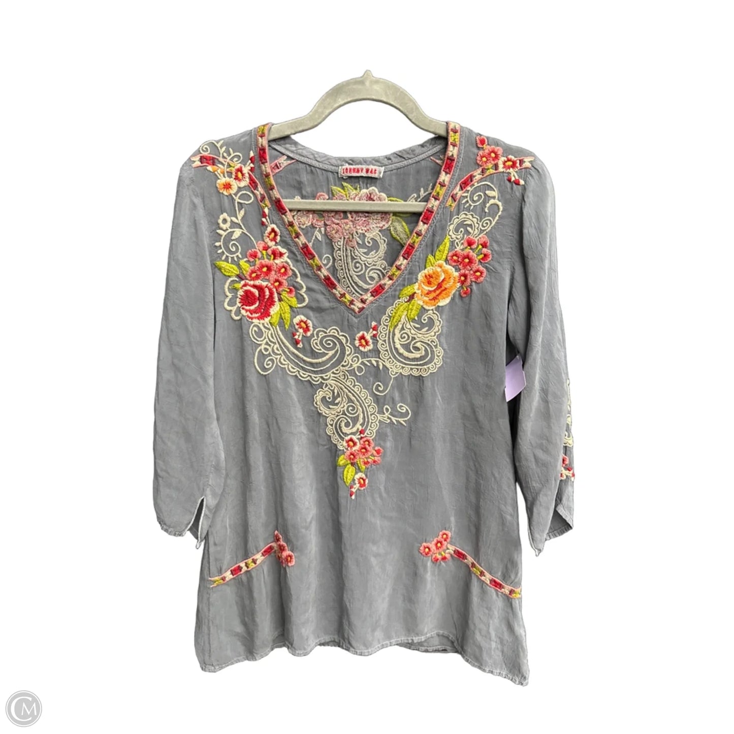 Top Short Sleeve By Johnny Was In Floral Print, Size: Xs