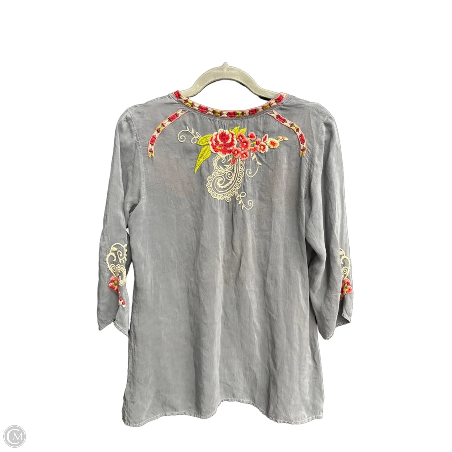 Top Short Sleeve By Johnny Was In Floral Print, Size: Xs