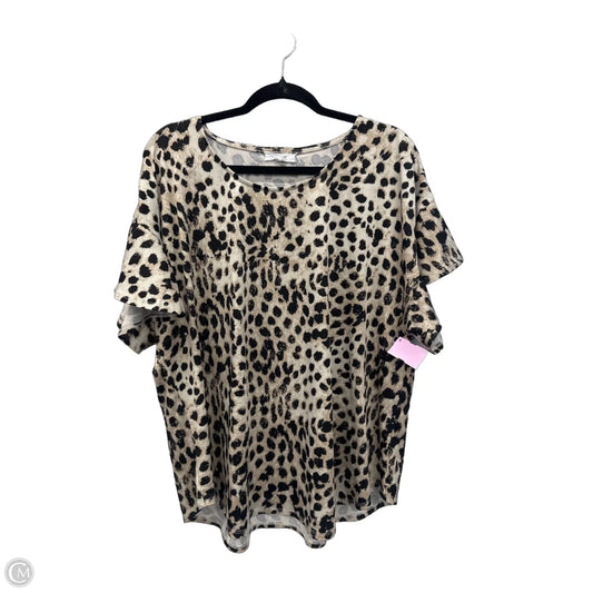 Top Short Sleeve By Cynthia Rowley In Leopard Print, Size: 1x