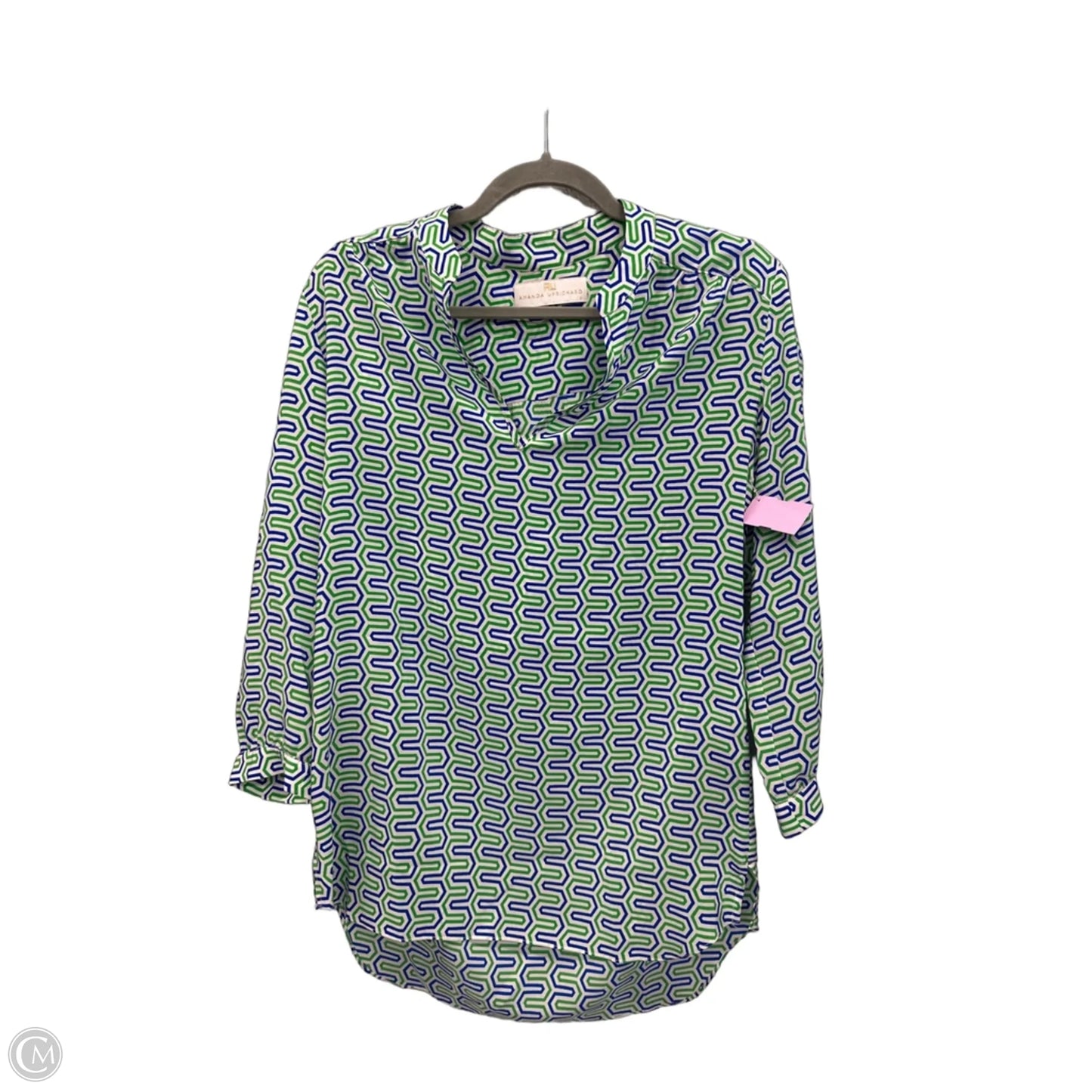 Top 3/4 Sleeve By Amanda Uprichard In Blue & Green, Size: S