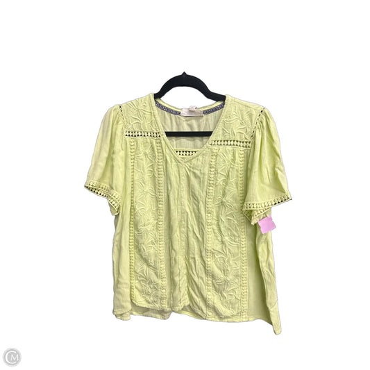 Top Short Sleeve By West Bound In Yellow, Size: L