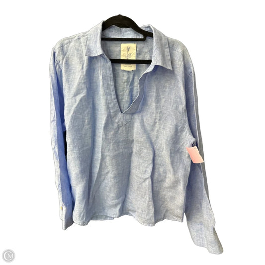 Top Long Sleeve By Calypso St Barth In Blue, Size: S