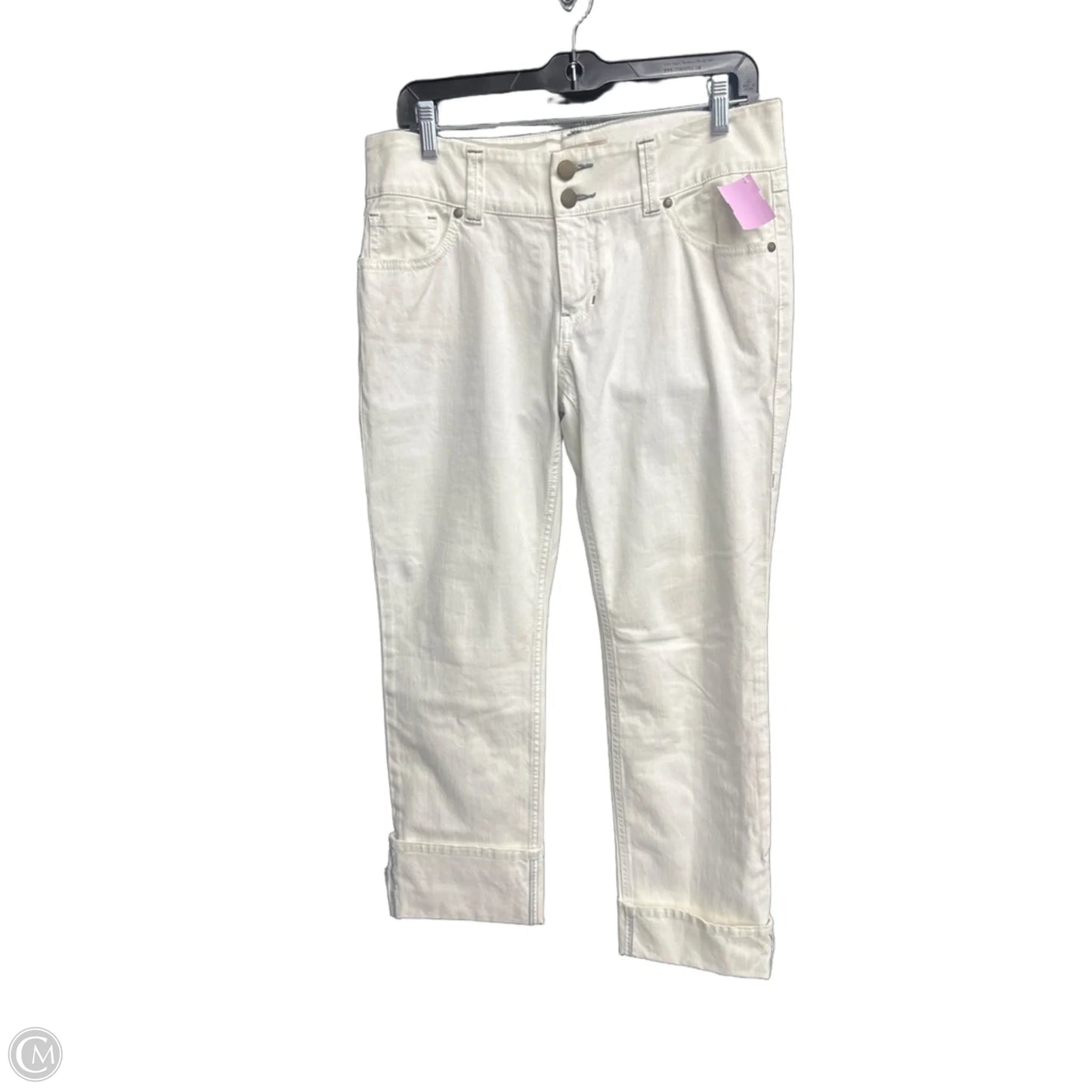 Jeans Cropped By Cabi In White, Size: 8