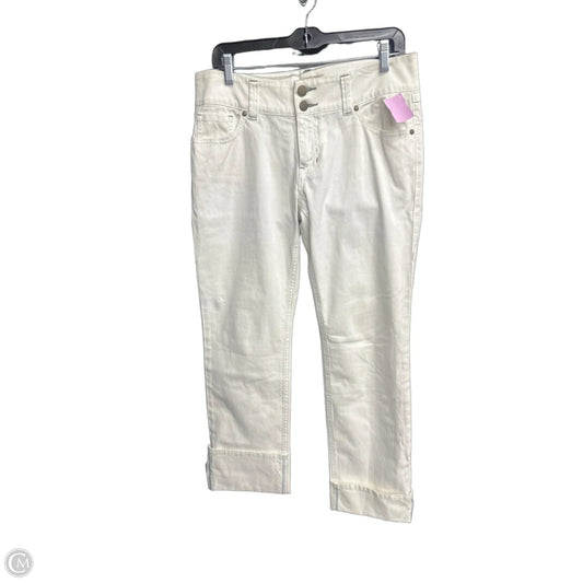 Jeans Cropped By Cabi In White, Size: 8