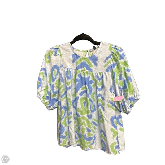 Top Short Sleeve By Michelle Mcdowell In Blue & Green, Size: S
