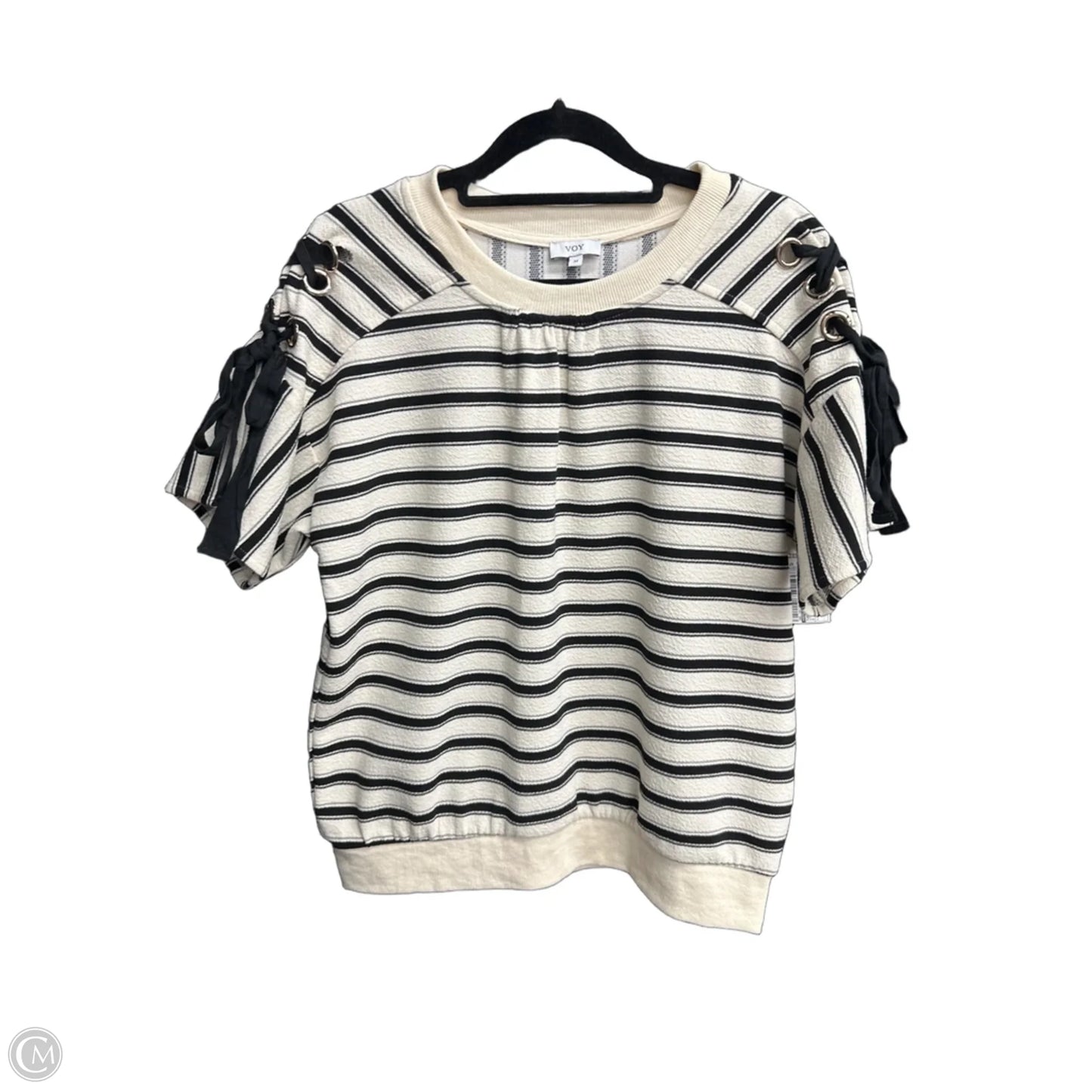 Top Short Sleeve By Voy In Striped Pattern, Size: M