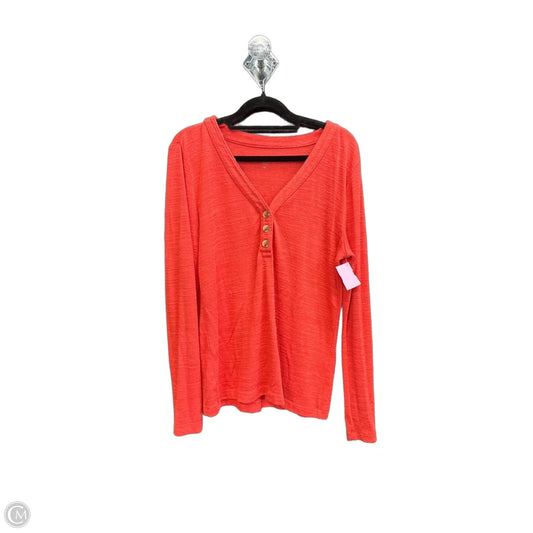 Top Long Sleeve By Loft In Red, Size: M