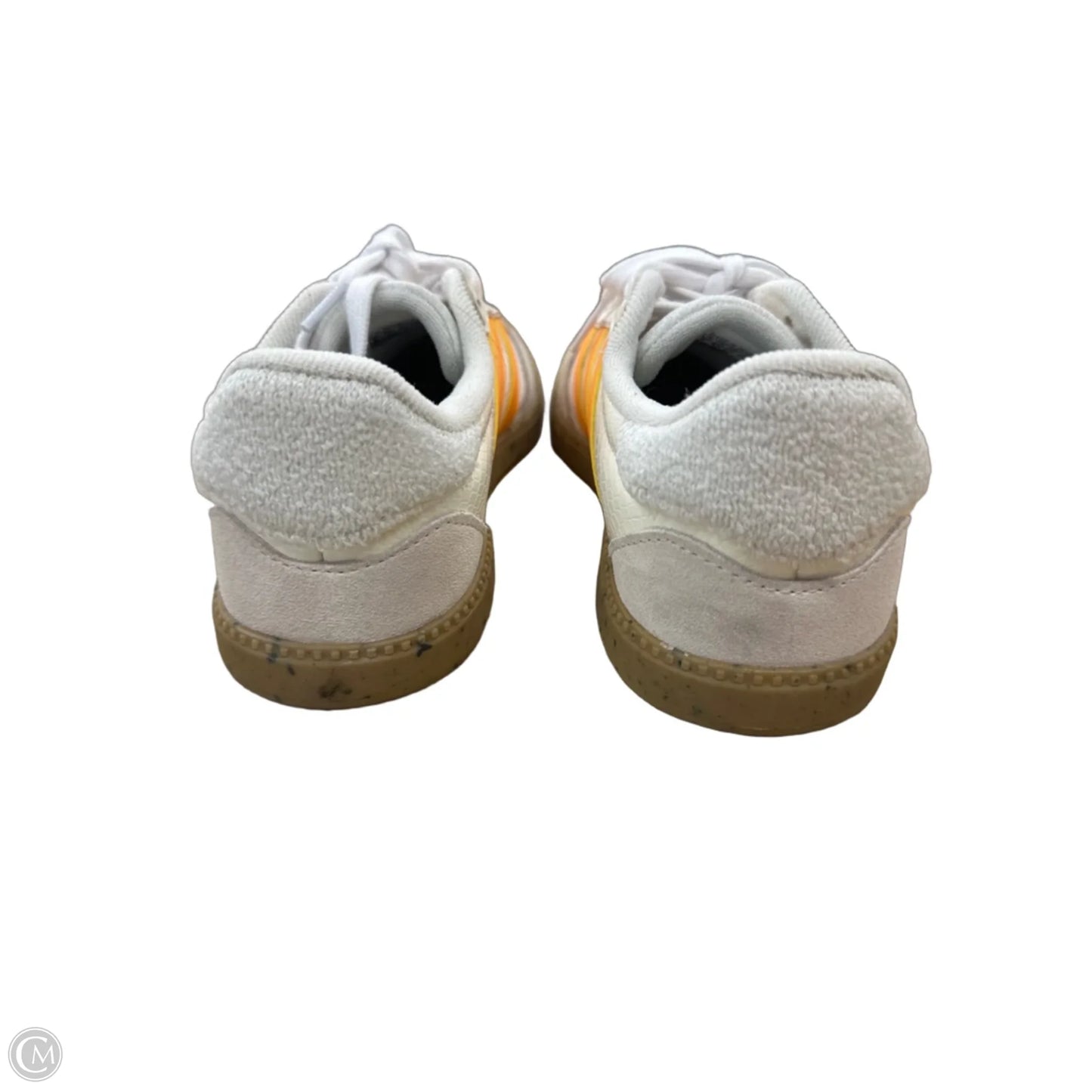 Shoes Sneakers By Adidas In White & Yellow, Size: 6