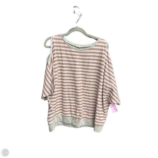 Top Short Sleeve By Easel In Striped Pattern, Size: M