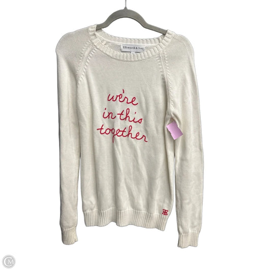 Sweater By Clothes Mentor In Cream & Red, Size: S