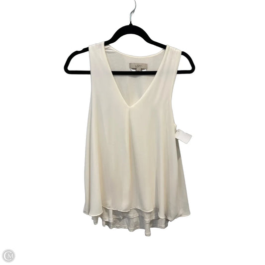 Top Sleeveless By Loft In Cream, Size: S