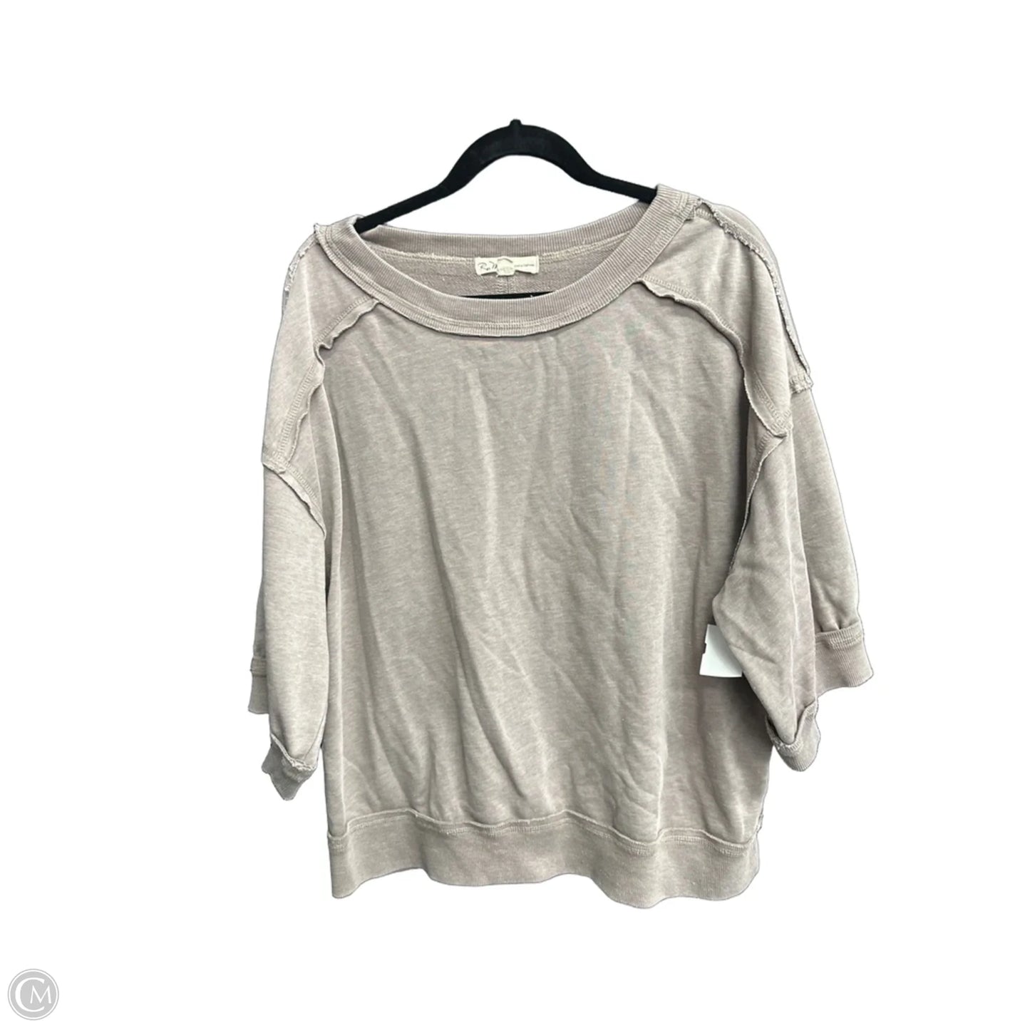 Sweater Short Sleeve By Rae Mode In Brown, Size: M