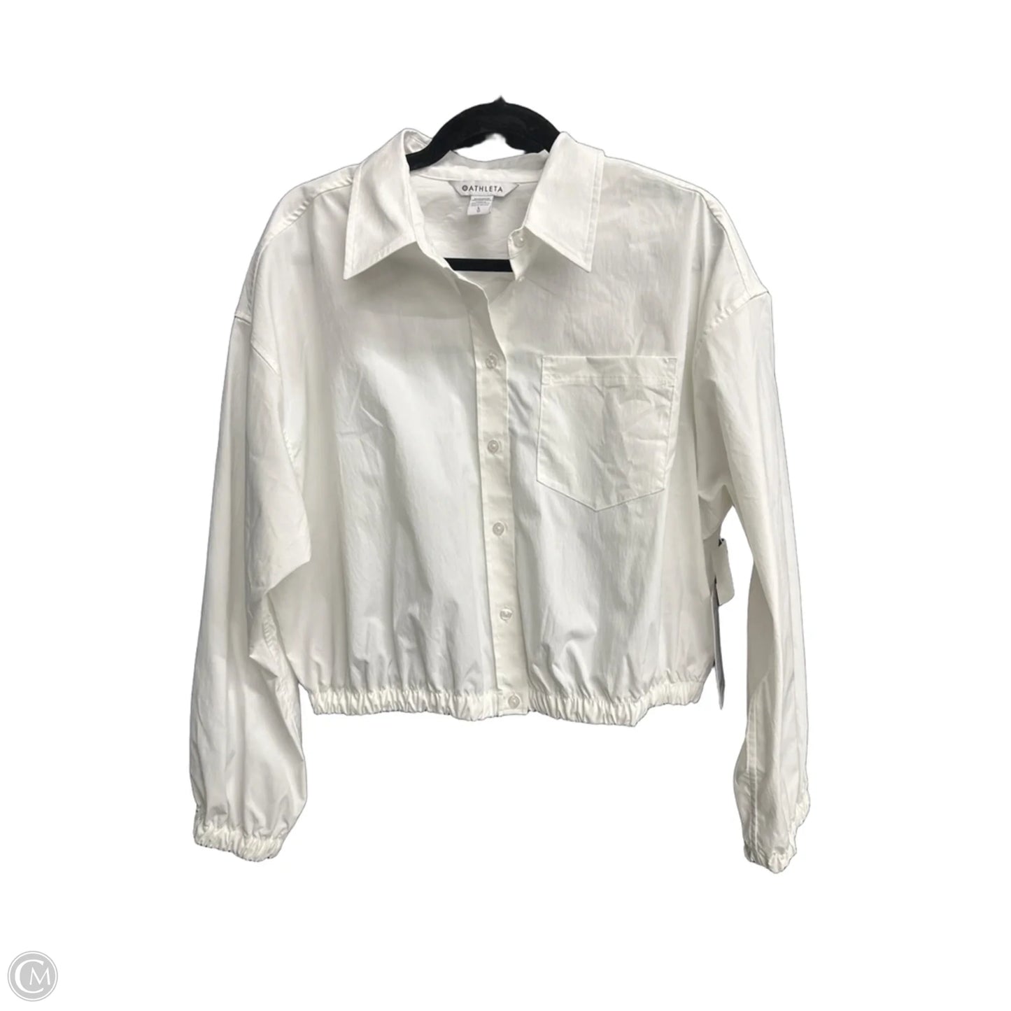 Blouse Long Sleeve By Athleta In White, Size: L