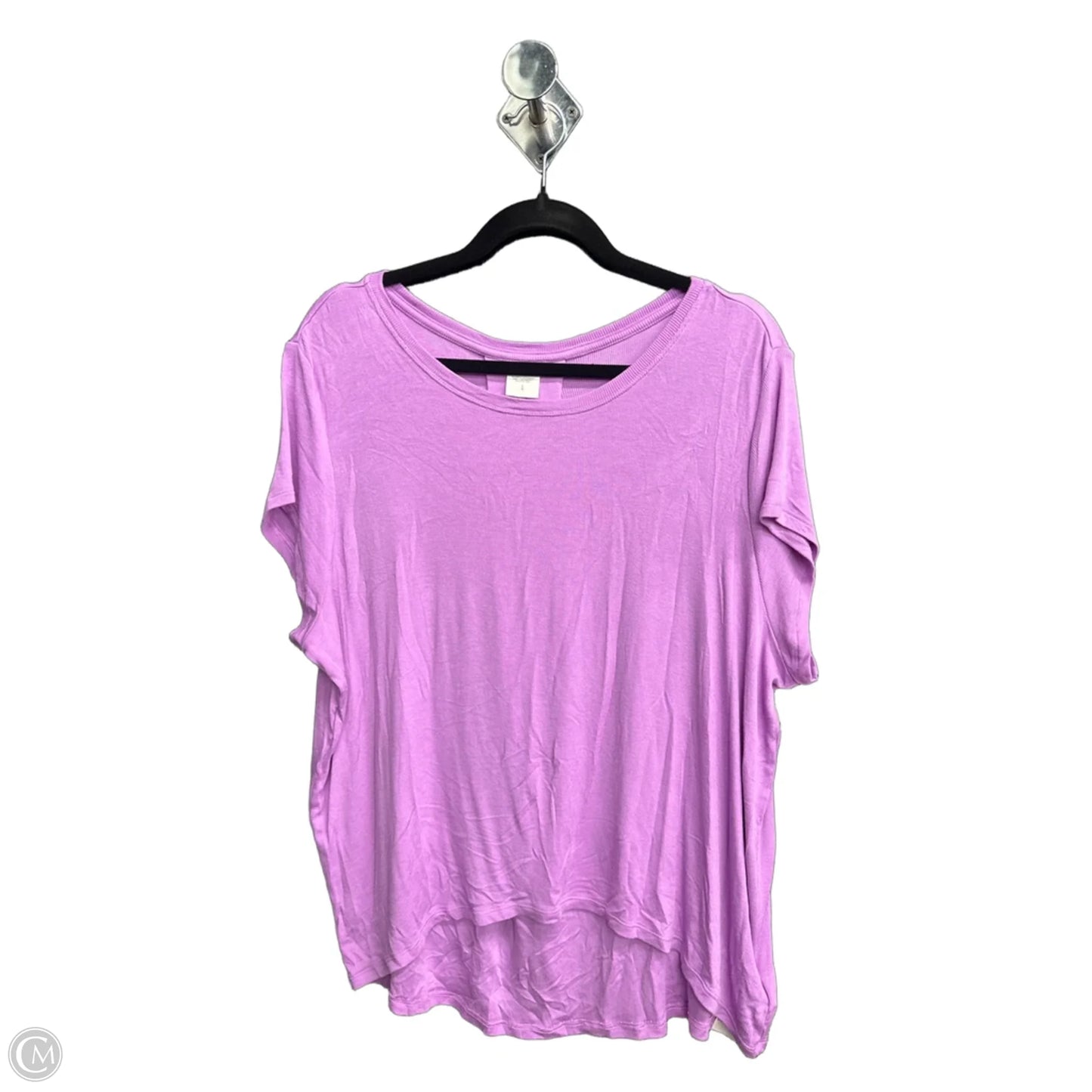 Top Short Sleeve By Athleta In Purple, Size: L