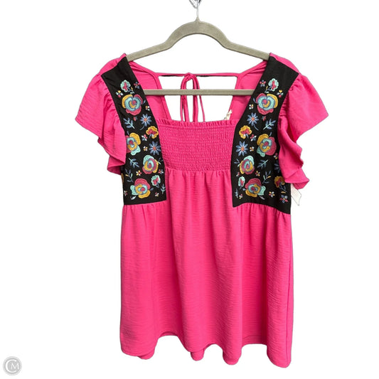 Top Short Sleeve By Oddi In Pink, Size: S