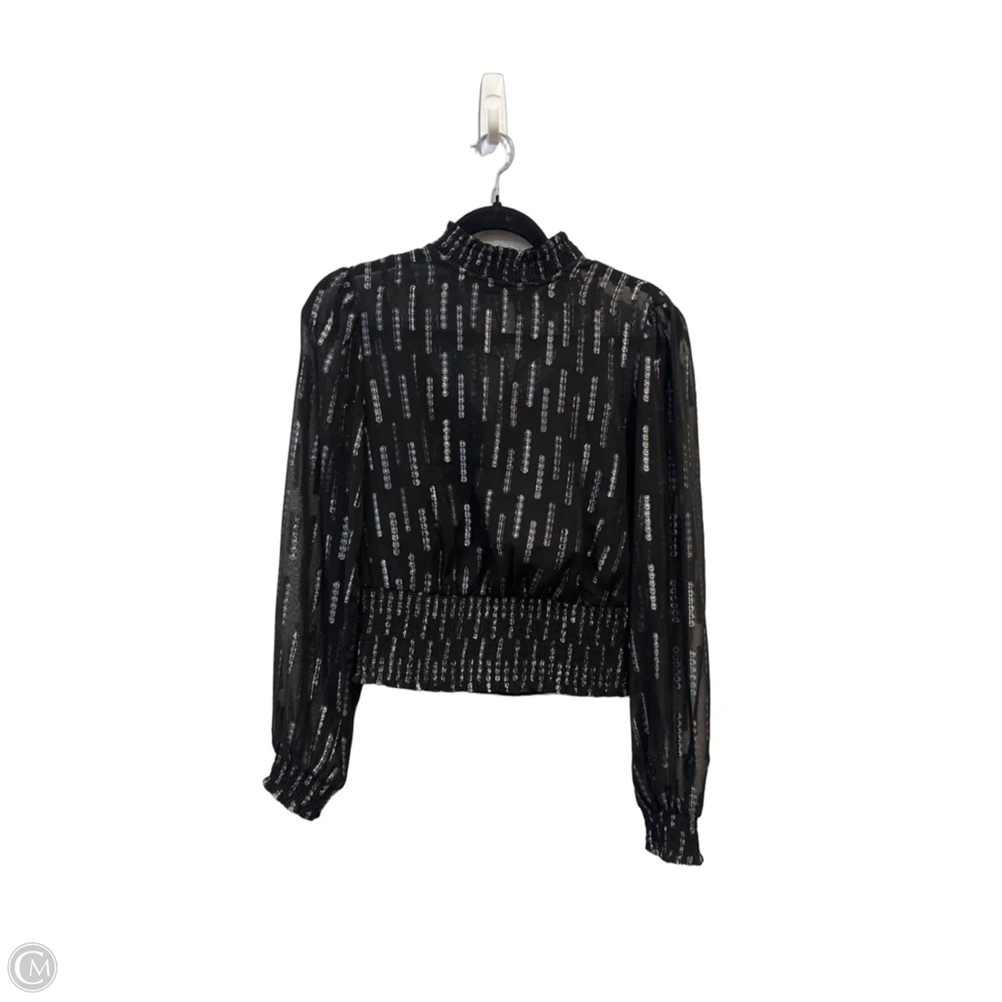 Top Long Sleeve By Express In Black & Silver, Size: S