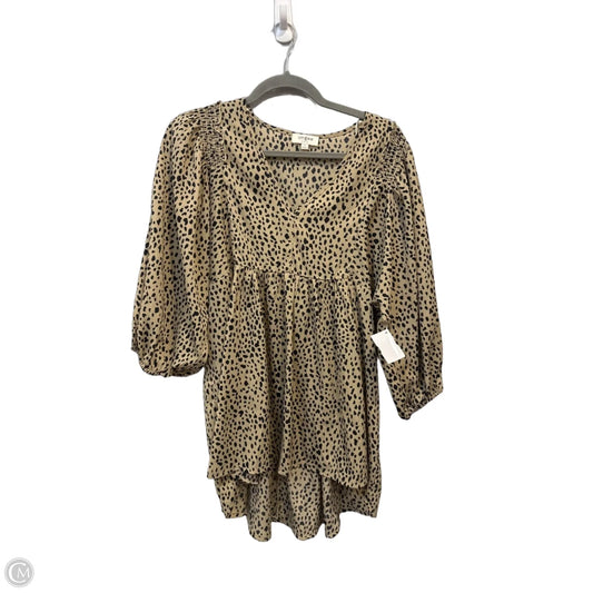 Tunic Short Sleeve By Umgee In Leopard Print, Size: S