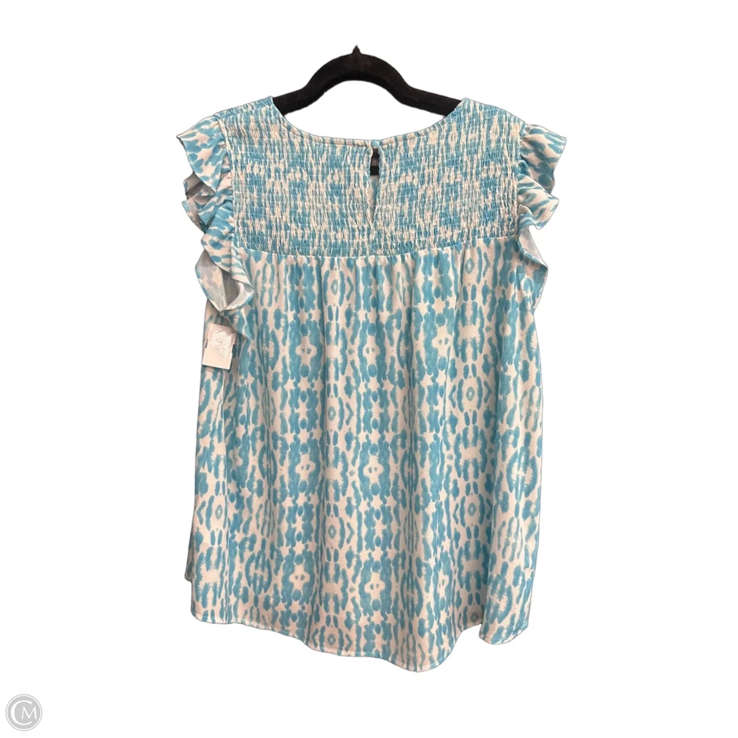 Top Sleeveless By Cotton Bleu In Blue & White, Size: Xl
