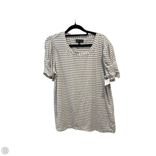 Top Short Sleeve By Modern Works In Striped Pattern, Size: L