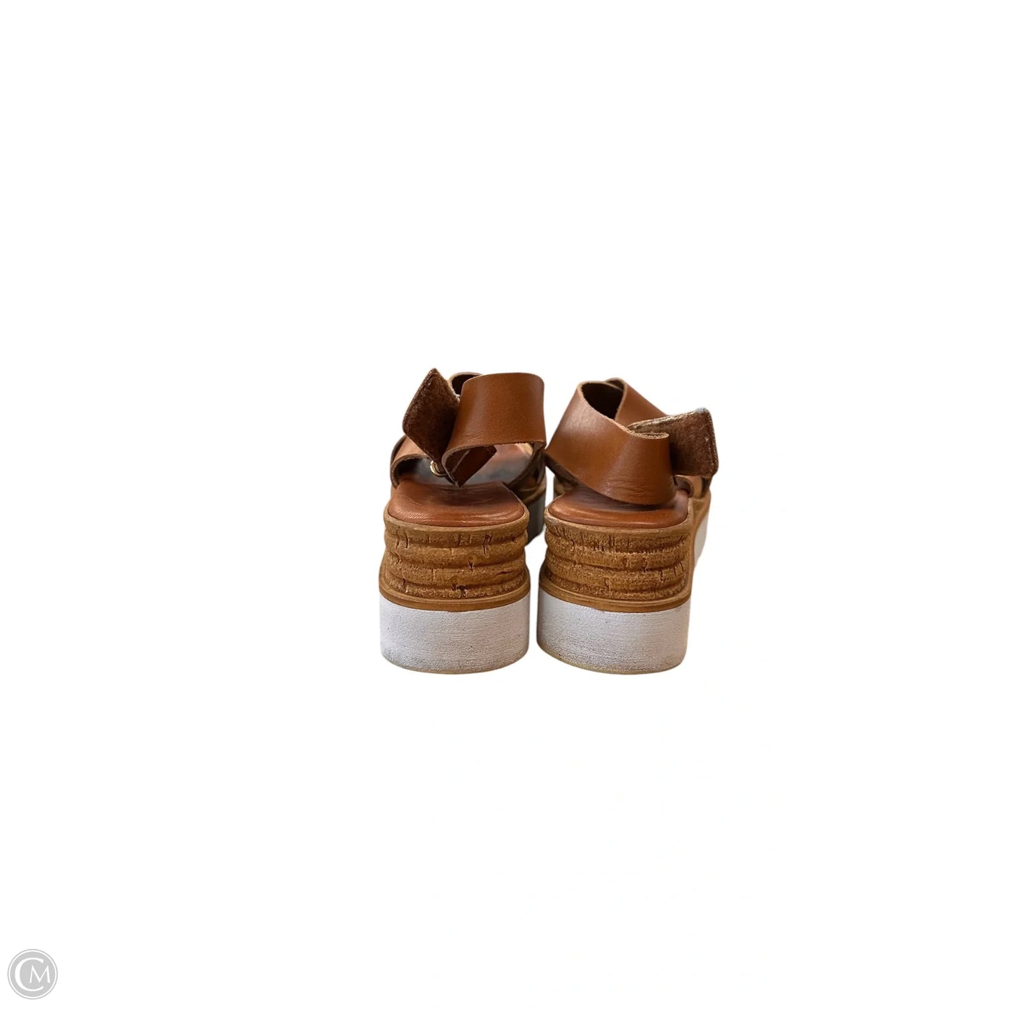 Sandals Heels Wedge By Clothes Mentor In Brown, Size: 7.5