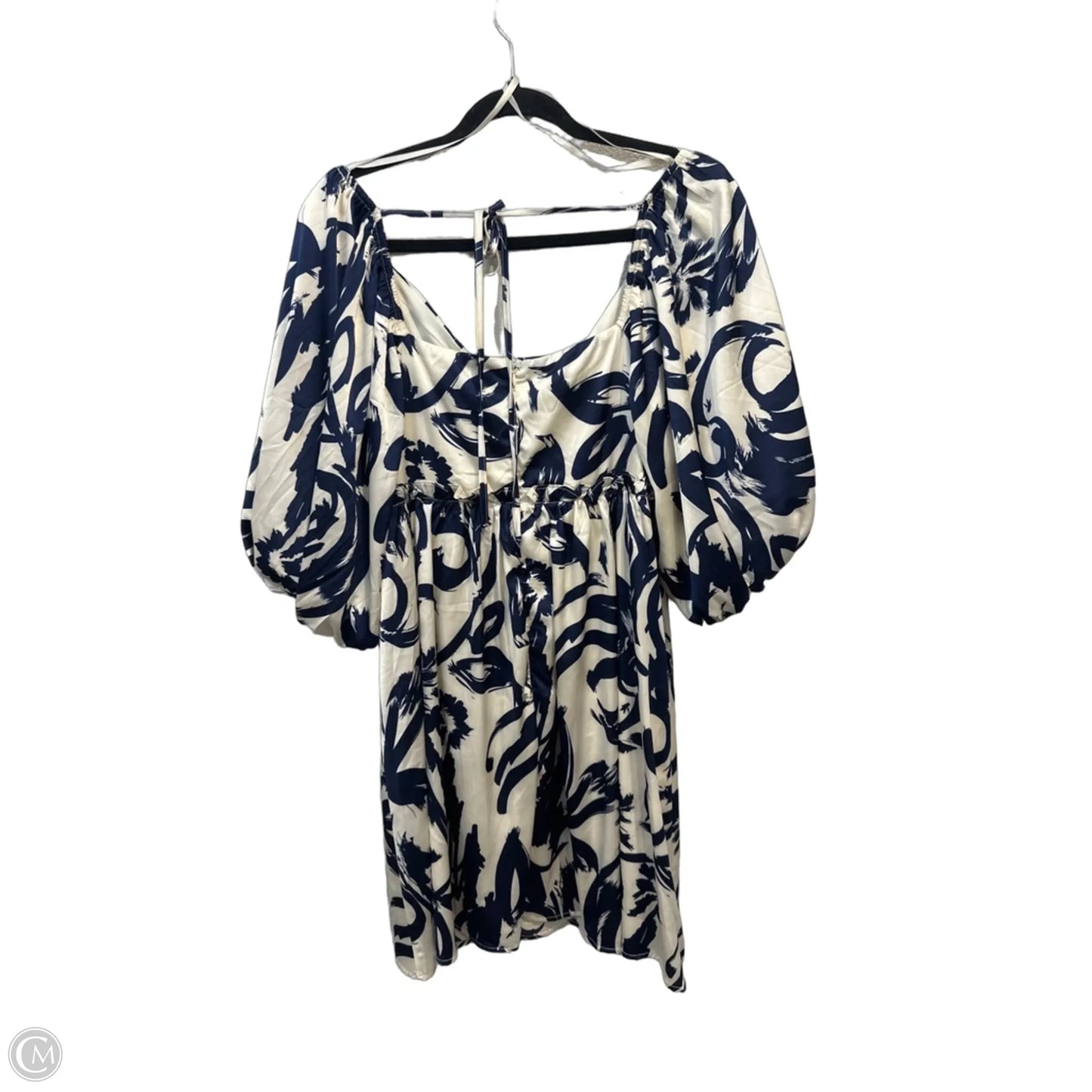 Dress Casual Short By She + Sky In Blue & White, Size: L