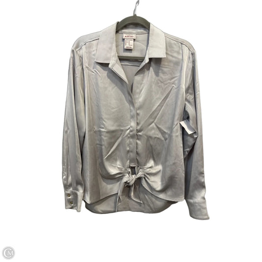 Top Long Sleeve By Ariat In Silver, Size: M