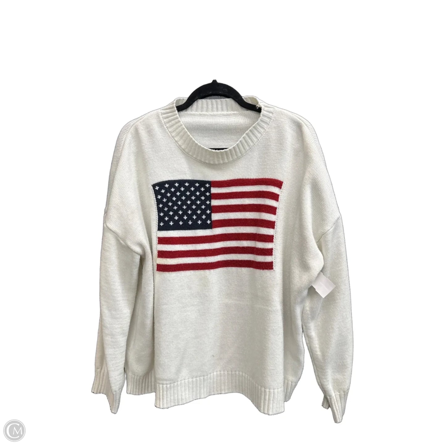 Sweater By Clothes Mentor In Blue Red & White, Size: Xl