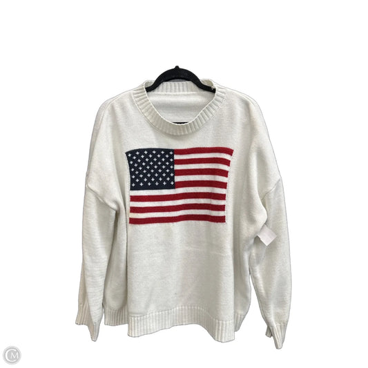 Sweater By Clothes Mentor In Blue Red & White, Size: Xl