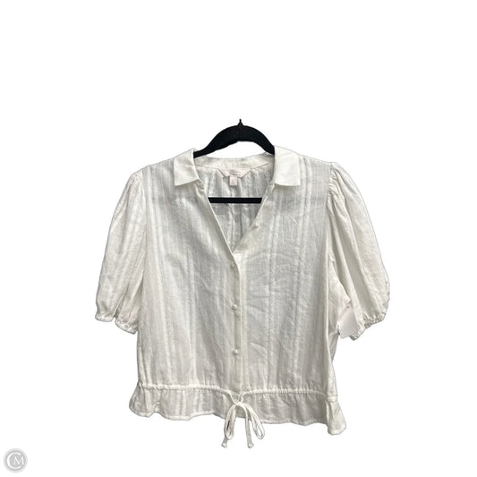 Blouse Short Sleeve By Lc Lauren Conrad In White, Size: L