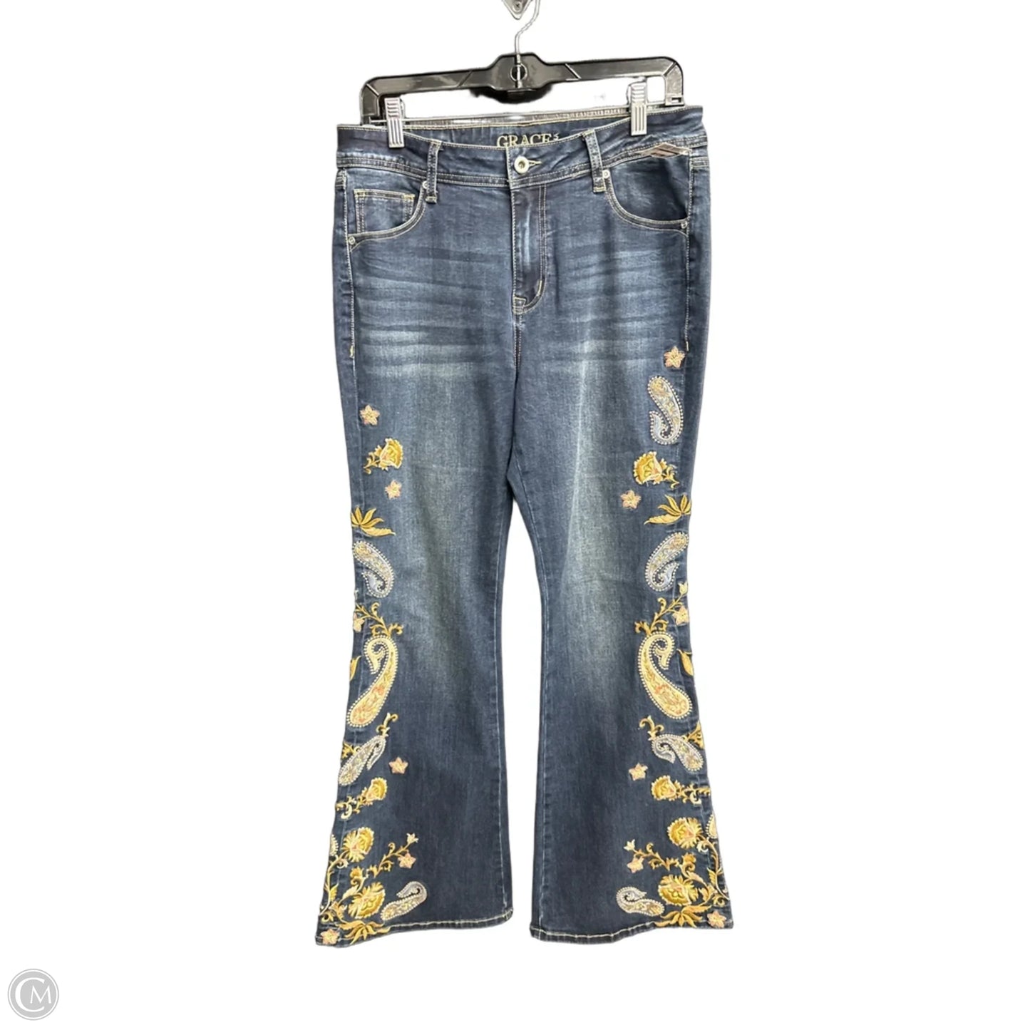 Jeans Boot Cut By Grace In Blue Denim, Size: 8