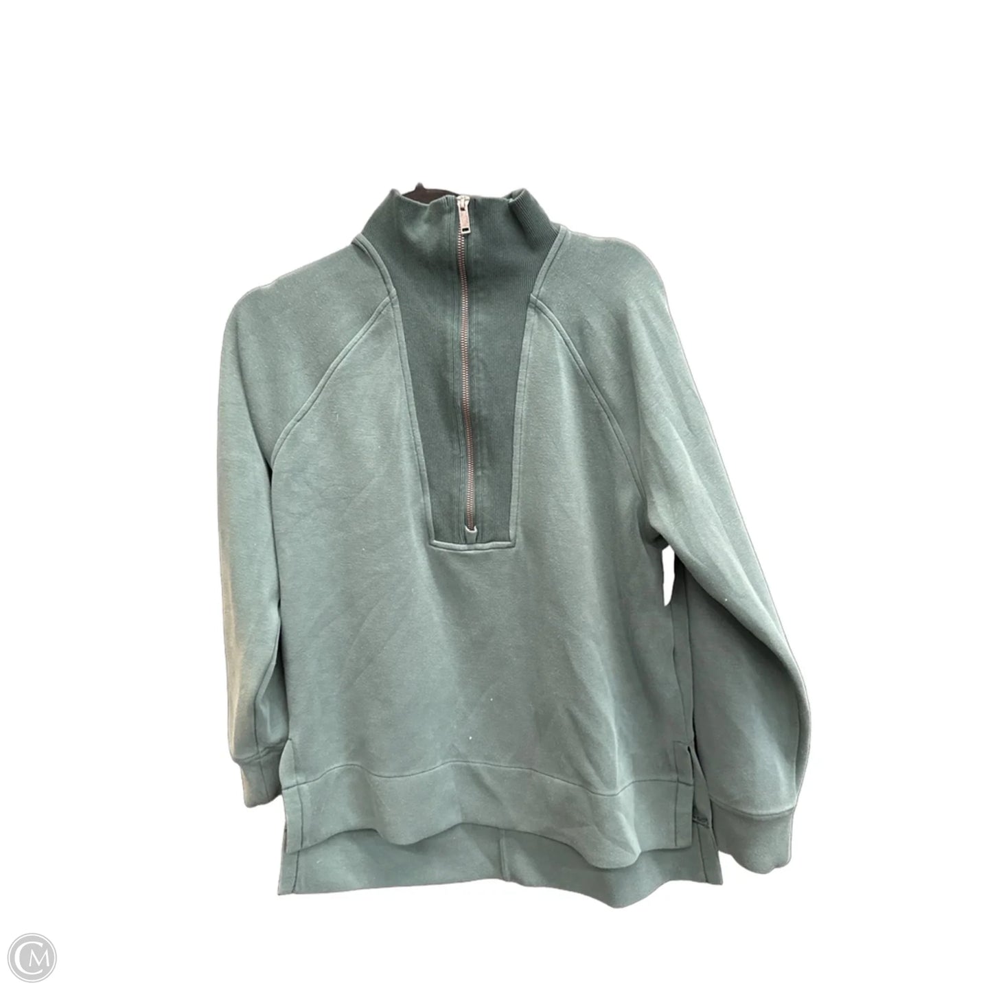 Athletic Top Long Sleeve Collar By Spanx In Green, Size: Xs