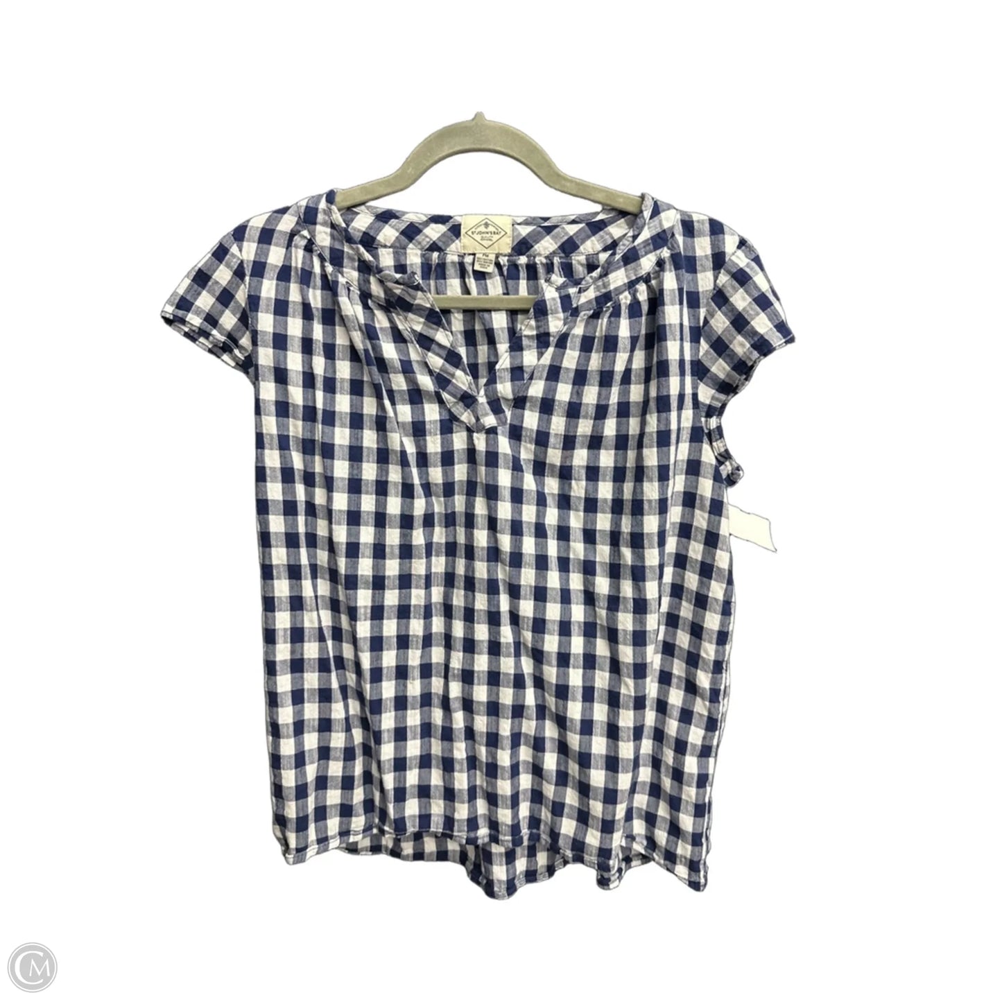 Top Short Sleeve By St Johns Bay In Blue & White, Size: Mp