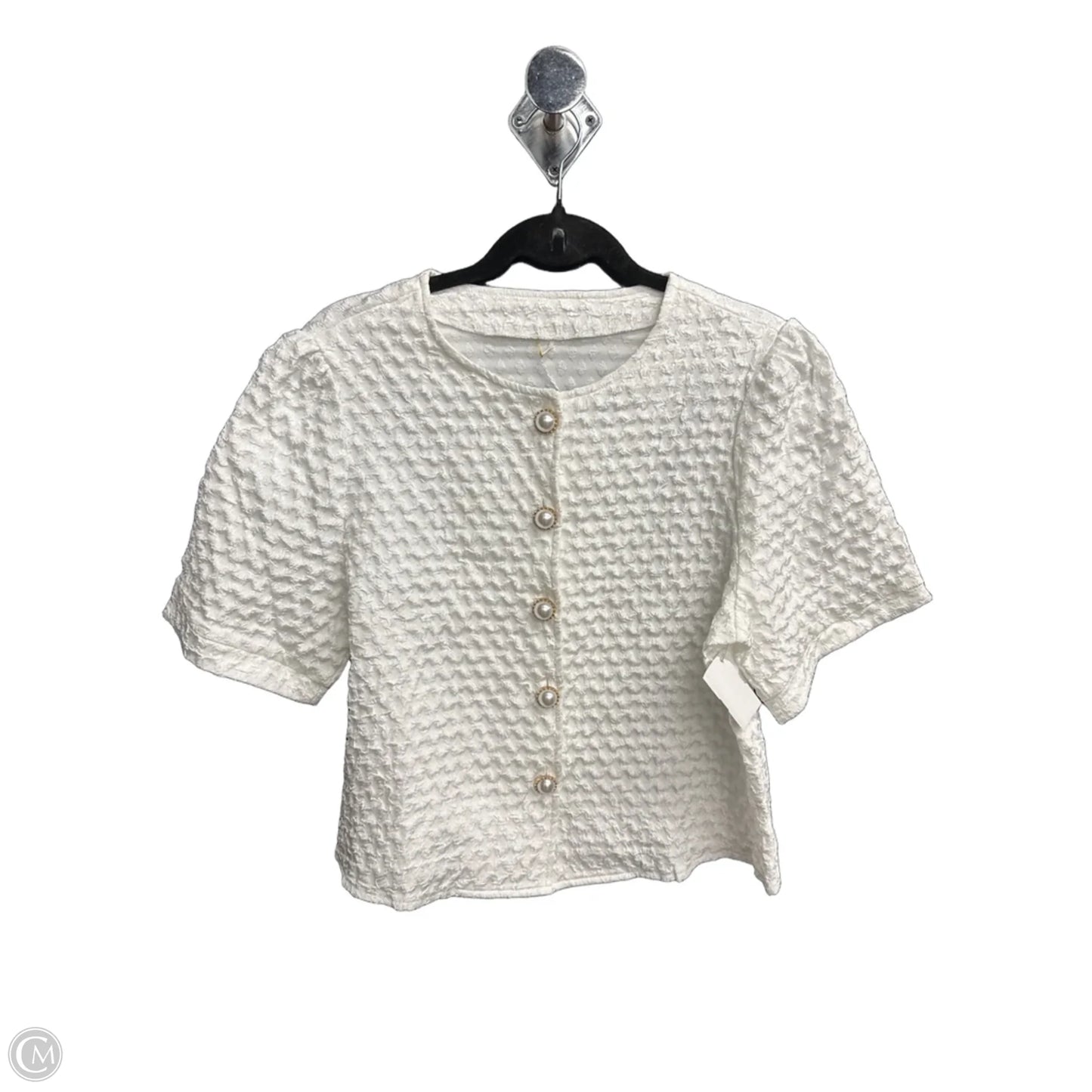 Blouse Short Sleeve By Clothes Mentor In White, Size: Xl
