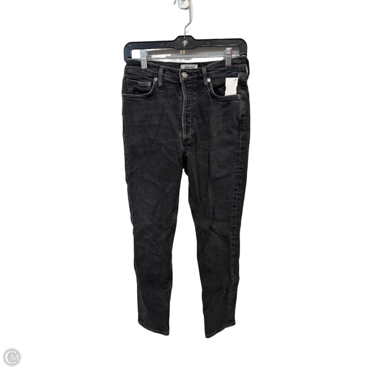 Jeans Skinny By Agolde In Black Denim, Size: 4