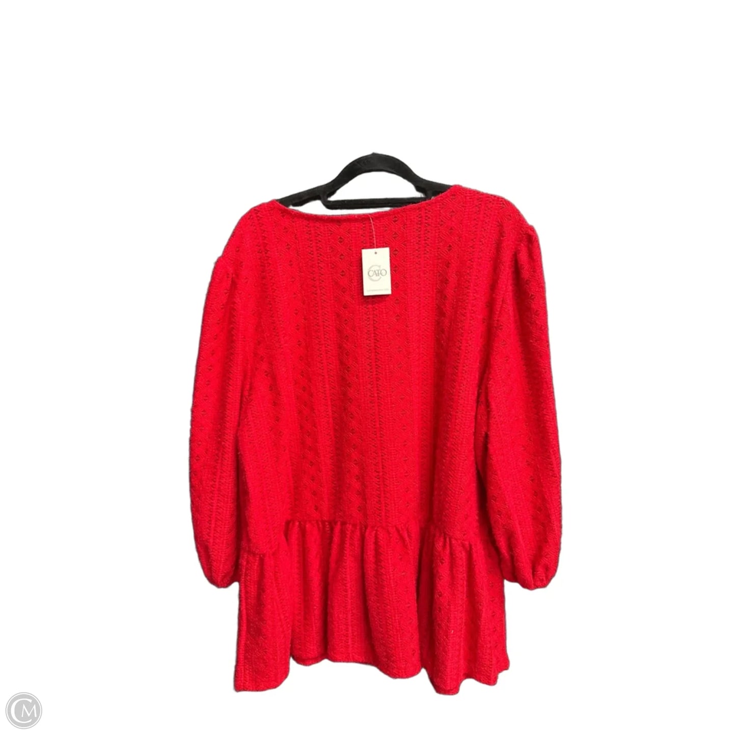 Blouse Short Sleeve By Cato In Red, Size: Xl