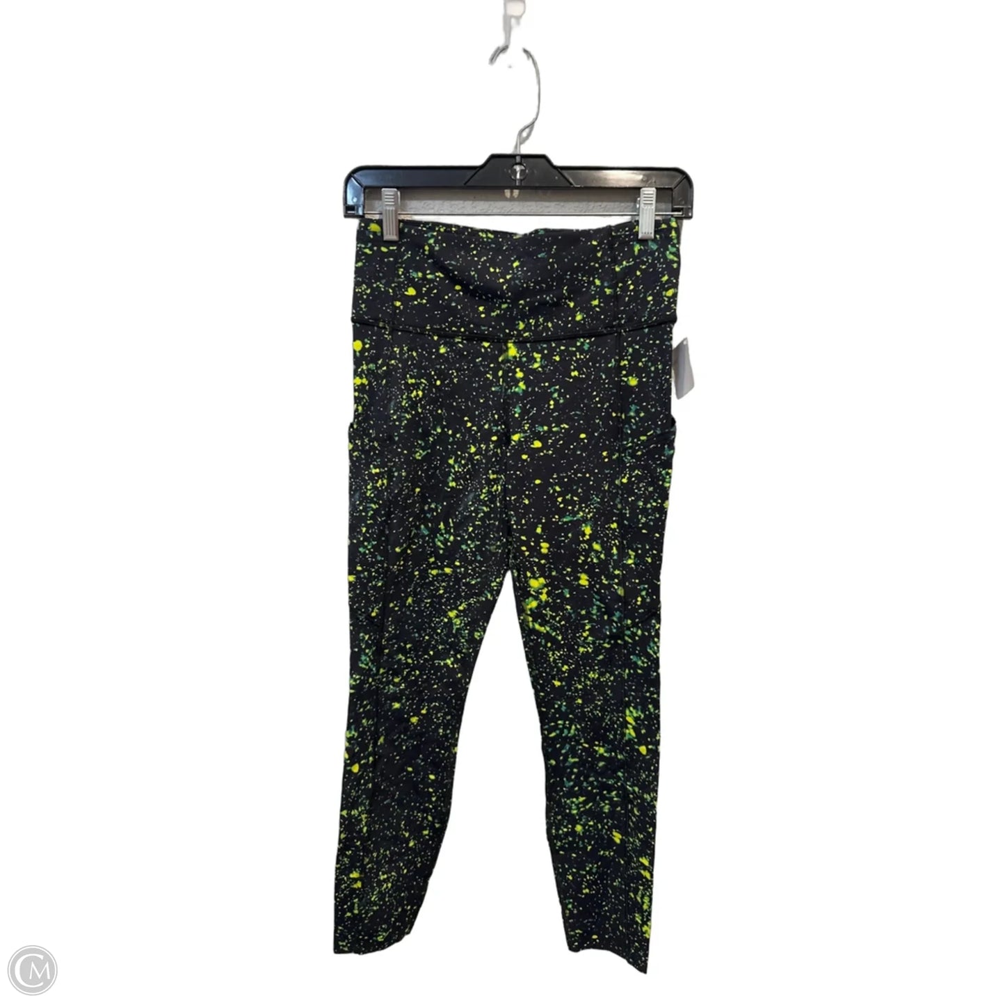Athletic Leggings By Lululemon In Black & Green, Size: M