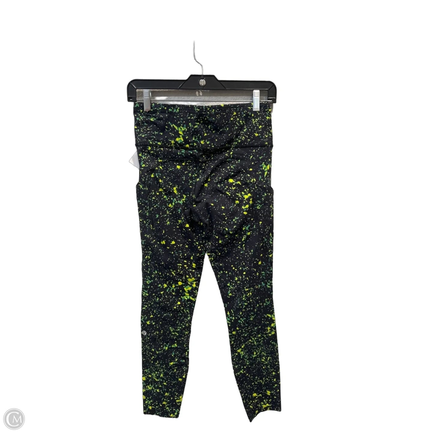 Athletic Leggings By Lululemon In Black & Green, Size: M